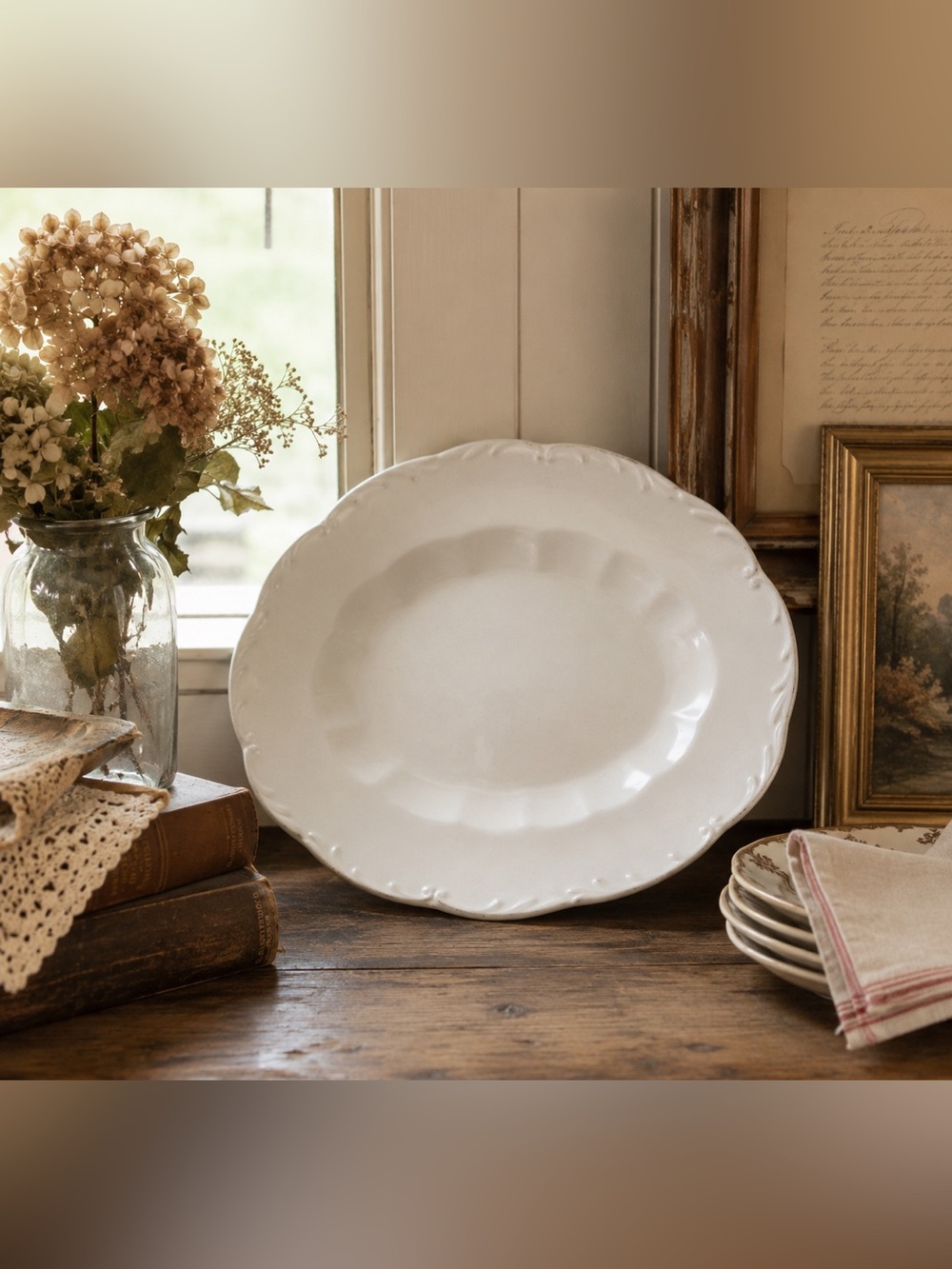 Vintage J & G Meakin Sterling Colonial White Ironstone Platter
